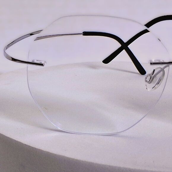 Firmoo Ultra Lightweight Titanium Rimless Eyeglasses Frame 54-18-142 A02 Readers - Picture 11 of 14